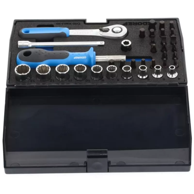 GEDORE Σετ καρυδάκια 1/4 ίντσες, 37 τεμαχίων (με καστάνια αναστροφής)
