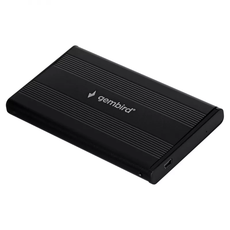 Gembird EE2-U2S-5 Εξωτερική Θήκη USB 2.0 για 2,5 ίντσες SATA HDD/SSD, Αλουμίνιο, Μαύρο