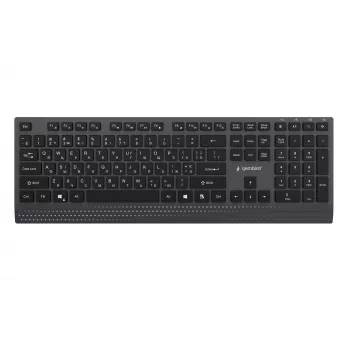Gembird KB-MCH-06-CYRL Λεπτό ενσύρματο πληκτρολόγιο multimedia με προσαρμογέα Type-C, κυριλλική διάταξη, Μαύρο
