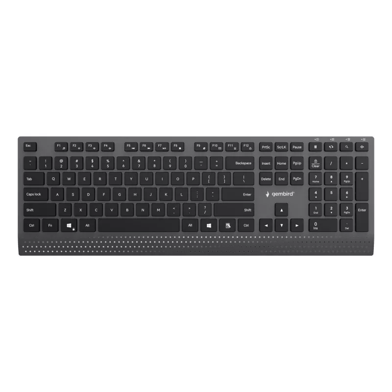 Gembird KB-MCH-06 Slim Ενσύρματο πολυμεσικό πληκτρολόγιο με προσαρμογέα Type-C, US-Layout, Μαύρο