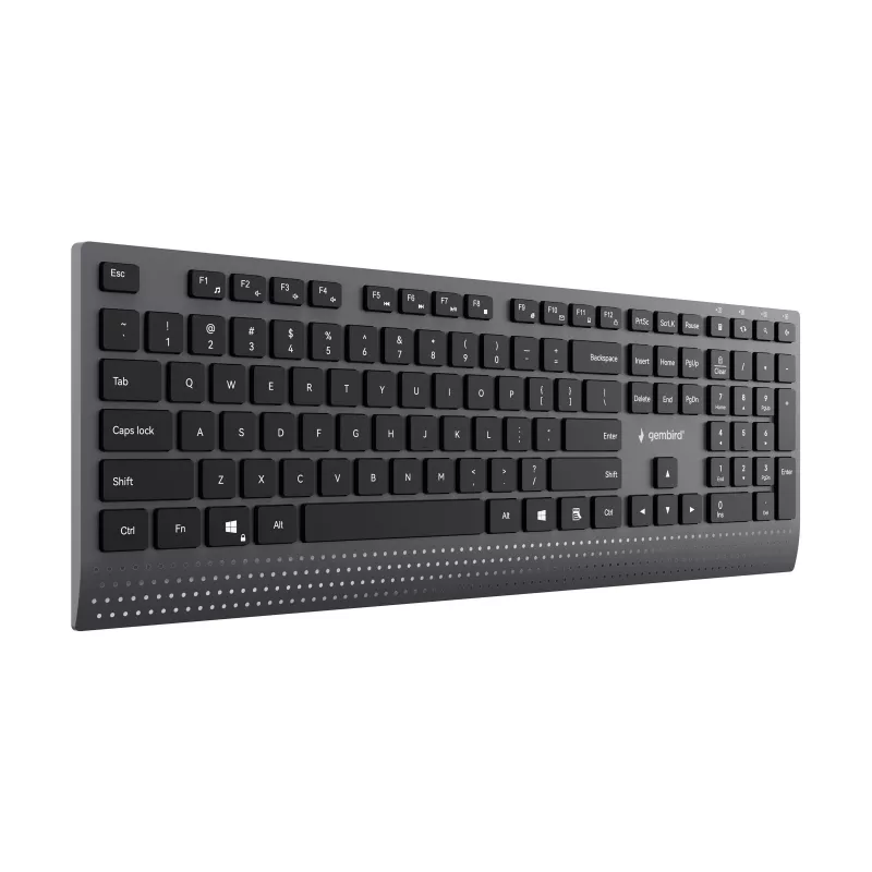 Gembird KB-MCH-06 Slim Ενσύρματο πολυμεσικό πληκτρολόγιο με προσαρμογέα Type-C, US-Layout, Μαύρο