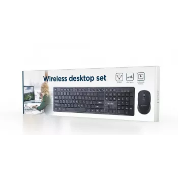 GEMBIRD KBS-WCH-04-RU Ασύρματο Σετ Πληκτρολογίου και Ποντικιού, Ρωσικό Layout, Μαύρο