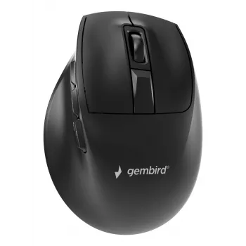 Gembird MUSW3-9B-01 Τριών Λειτουργιών Ασύρματο Εργονομικό Ποντίκι (2,4 GHz + Bluetooth + USB-C), 2400 DPI, 9 Πλήκτρα, Μαύρο