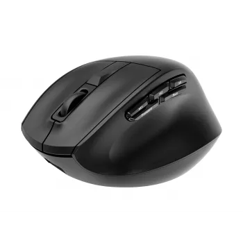 Gembird MUSW3-9B-01 Τριών Λειτουργιών Ασύρματο Εργονομικό Ποντίκι (2,4 GHz + Bluetooth + USB-C), 2400 DPI, 9 Πλήκτρα, Μαύρο