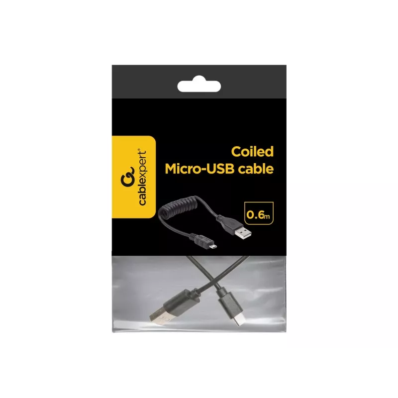 Gembird USB 2.0 Καλώδιο USB-A σε Micro-USB-B 0,6m Μαύρο Σπιράλ