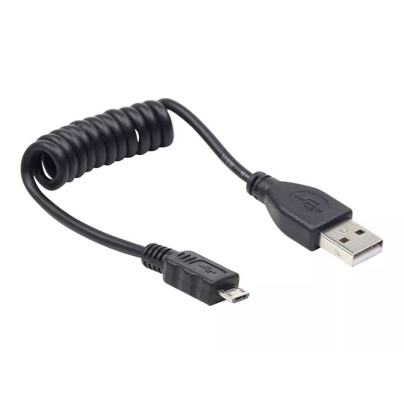 Gembird USB 2.0 Καλώδιο USB-A σε Micro-USB-B 0,6m Μαύρο Σπιράλ