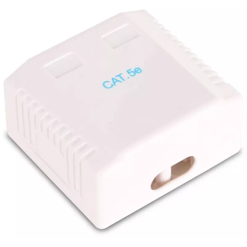 GETFORT GF-2G5EFTP Θωρακισμένη Επιτοίχια Πρίζα RJ45, 2 Θέσεων, Cat.5e, Λευκό