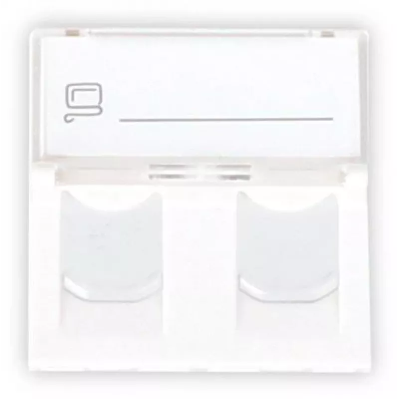 GETFORT GF-2MOD-2G Mosaic 2-Port RJ45 Cat.5e Μονάδα δικτύου, 45x45mm, Λευκό