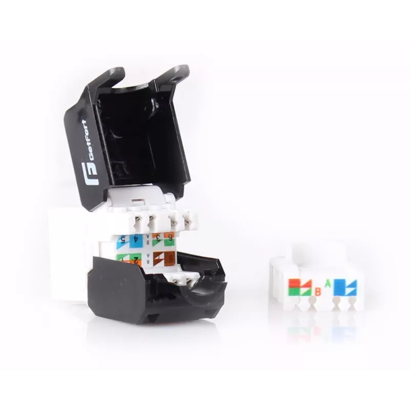 GETFORT KGF-6AUTP-NT Cat.6A UTP Tool-less Keystone Jack module, RJ45 θηλυκό, λευκό