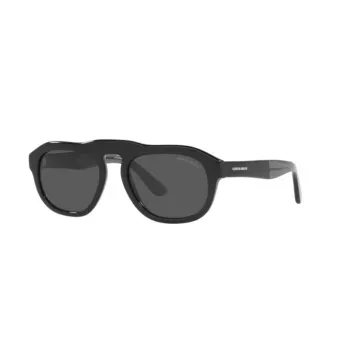 GIORGIO ARMANI MAN AR8173-500187 ορθογώνια γυαλιά ηλίου μαύρο/γκρι 52mm