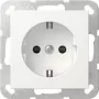 GIRA 418303 Πρίζα SCHUKO με αυξημένη προστασία επαφής, System 55, Λευκό γυαλιστερό
