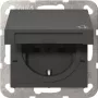 Gira 441428 πρίζα SCHUKO με καπάκι και Safety Plus, System 55, ανθρακί