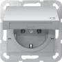 GIRA 445426 Πρίζα SCHUKO System 55 χωνευτή αλουμίνιο με καπάκι, 16 A, 250 V, IP44
