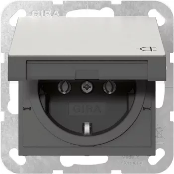 Gira 4454600 Πρίζα SCHUKO με καπάκι, System 55, ανοξείδωτο