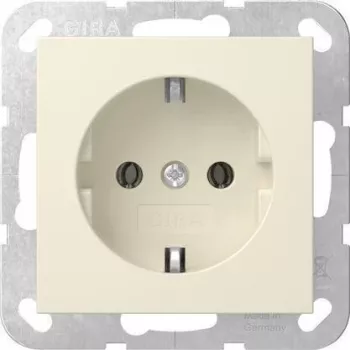Gira 446601 πρίζα SCHUKO χωνευτή χωρίς άγκιστρα System 55 κρεμ λευκό γυαλιστερό