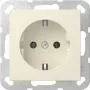 Gira 446601 πρίζα SCHUKO χωνευτή χωρίς άγκιστρα System 55 κρεμ λευκό γυαλιστερό