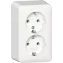 GIRA 478013 2-πλή πρίζα SCHUKO με πλάκα συναρμολόγησης, χωνευτή, λευκό