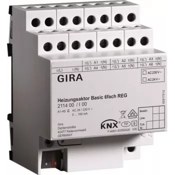 GIRA ενεργοποιητής θέρμανσης 6 απλών basic KNX REG 211400