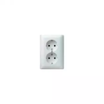 Gira Standard 55 Πλαίσιο κάλυψης για διπλή πρίζα Schuko, Λευκό Σατινέ (0780 04)
