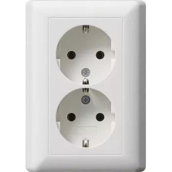 Gira Standard 55 Διπλή πρίζα SCHUKO λευκό ματ (078804)