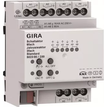 Gira ενεργοποιητής φωτισμού και ρολών 6f/3f 16 A 502300
