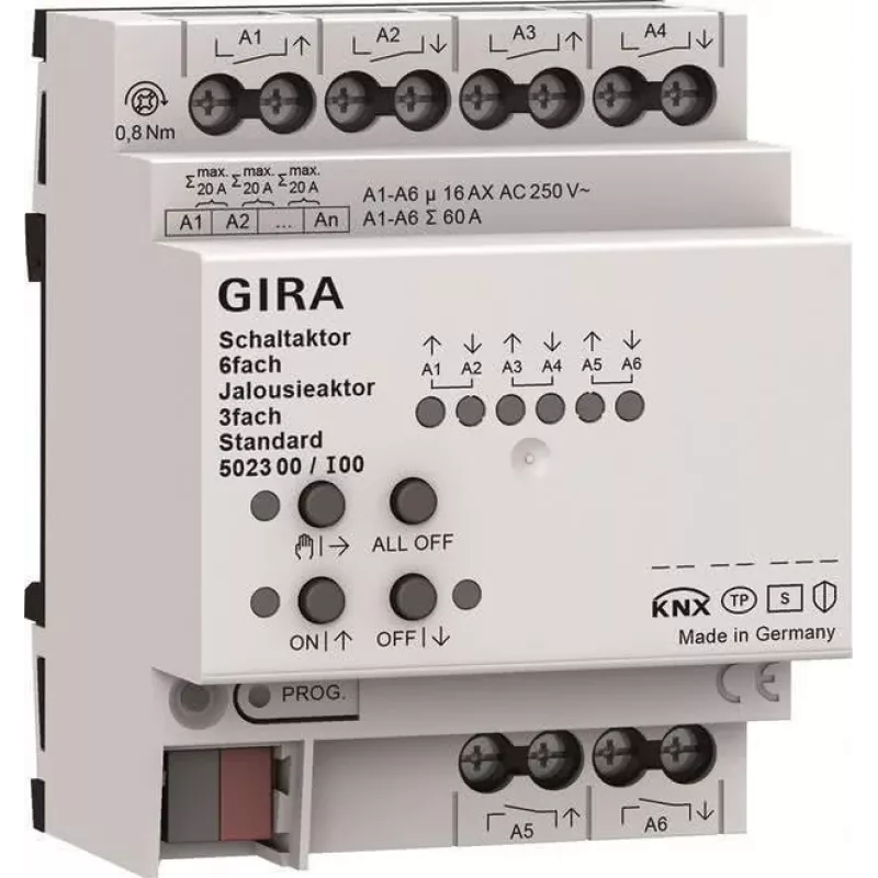 Gira ενεργοποιητής φωτισμού και ρολών 6f/3f 16 A 502300