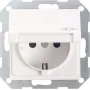 Gira System 55 Schuko Μονάδα πρίζας, λευκό γυαλιστερό, 16 A, 250 V, βιδωτοί ακροδέκτες, χωνευτή τοποθέτηση 045403
