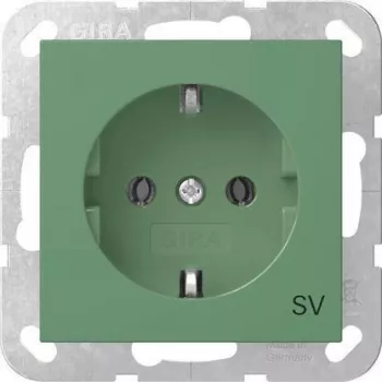 Gira System 55 Πρίζα SCHUKO με αυξημένη προστασία επαφής, Πράσινο 4188107