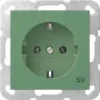 Gira System 55 Πρίζα SCHUKO με αυξημένη προστασία επαφής, Πράσινο 4188107