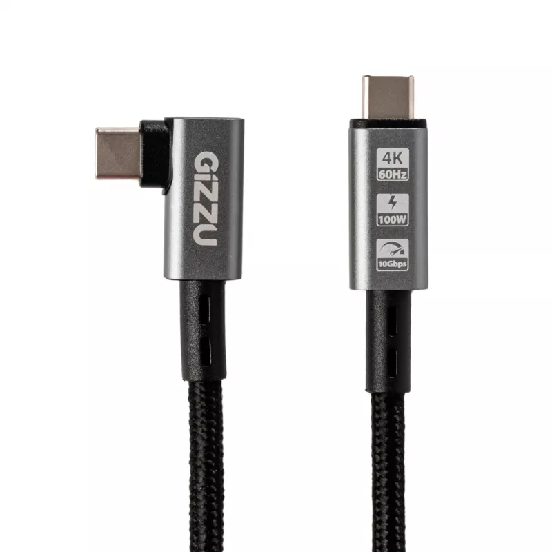 Gizzu Καλώδιο Type-C Γωνιακό 100W 10Gbps 1m