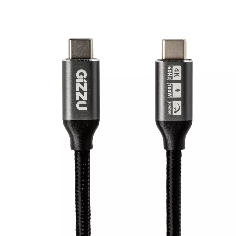 GIZZU 100W 10Gbps Καλώδιο USB-C σε USB-C 1m Μαύρο