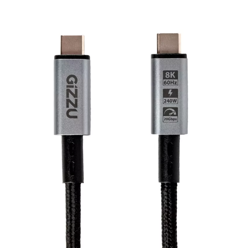GIZZU 240W 20Gbps Καλώδιο USB-C σε USB-C 2m Μαύρο