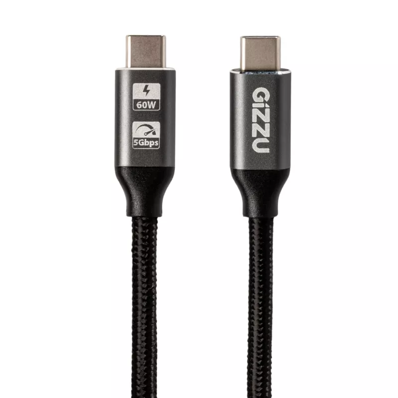 GIZZU καλώδιο 60W 5Gbps USB-C σε USB-C 2m μαύρο