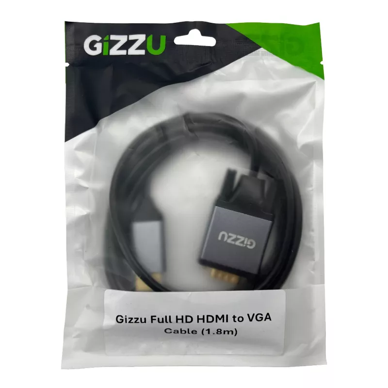 Gizzu Full HD Καλώδιο HDMI σε VGA (1,8 m) - Μαύρο