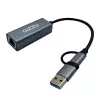 Gizzu High Speed Type-C/A σε Gigabit Adapter Poly