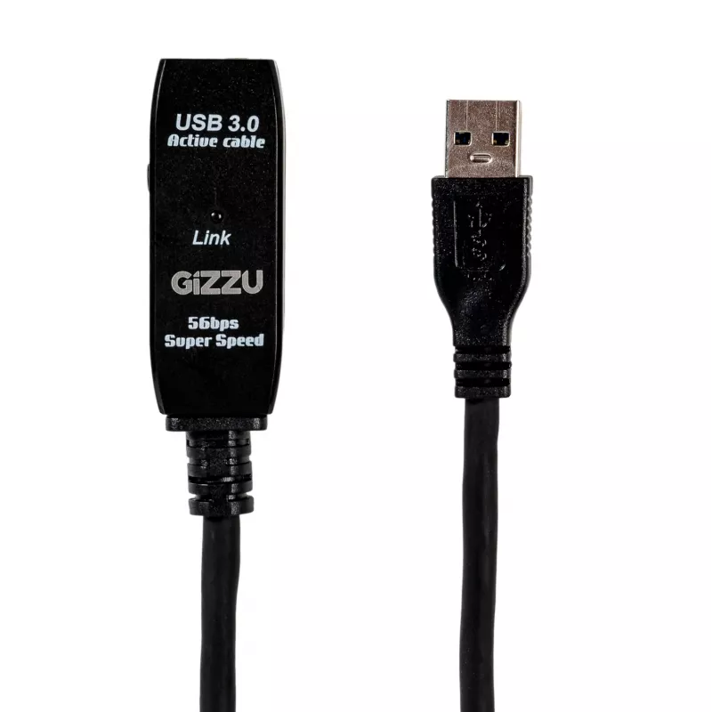 Gizzu Καλώδιο επέκτασης USB 3.0 ενεργό 5m - μαύρο