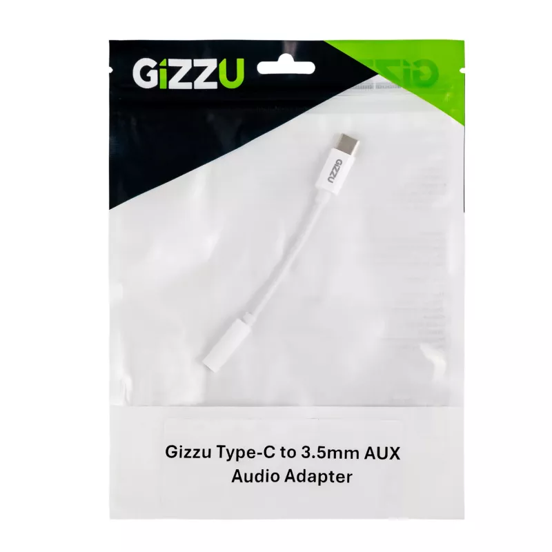 Gizzu Προσαρμογέας Ήχου USB Type-C σε 3,5 mm AUX - Λευκό