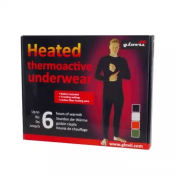 Glovii GJ1RL Θερμαινόμενο Baselayer μπλουζάκι, Μακρύ μανίκι, Στρογγυλή λαιμόκοψη, Μαύρο