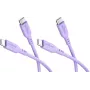 Goobay Σετ 2x καλώδια USB-C σιλικόνης, 1,5 m, Μωβ (81249)