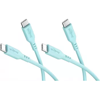 Goobay Σετ 2x καλώδια USB-C σιλικόνης, 1,5 m, Τιρκουάζ (81248)