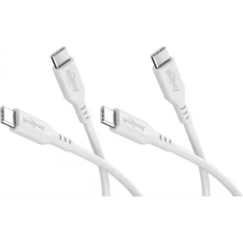 Goobay Σετ 2x καλώδια USB-C σιλικόνης, 1,5 m, Λευκό (81244)