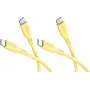 Goobay Σετ 2x καλώδια USB-C σιλικόνης, 1,5 m, Κίτρινο (81243)