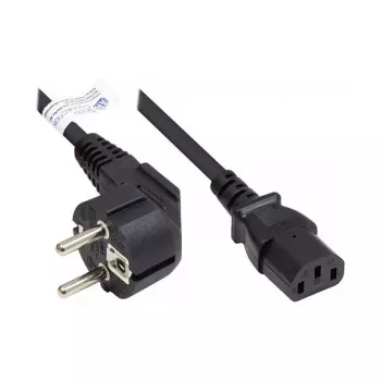Good Connections Καλώδιο ρεύματος Schuko σε IEC C13, γωνιακό βύσμα, 1,5 m, Μαύρο