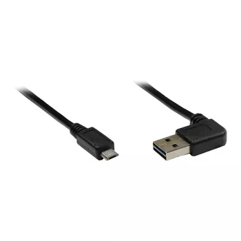 GoodConnections Alcasa Καλώδιο USB 2.0 A σε Micro-B 2m, γωνιακό, επιχρυσωμένο