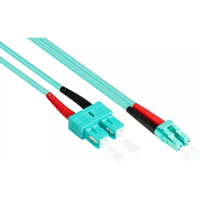 GoodConnections OM3 Duplex Multimode Καλώδιο Patch LWL SC σε LC, 50/125 µm, 1m, LSZH Aqua LW-801LS3