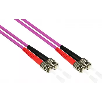 GoodConnections OM4 ST σε ST Multimode Duplex LWL Patch Καλώδιο, 7,5m, LSZH, Βιολετί LW-8075ST4
