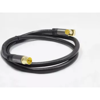 GoodConnections καλώδιο κεραίας SAT SmartFLEX, γωνιακό βύσμα IEC/ομοαξονικό αρσενικό σε υποδοχή θηλυκή, επιχρυσωμένο, τετραπλά θωρακισμένο, θωράκιση 120dB, μαύρο, 15m (GC-M2078)