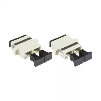 GoodConnections SC/UPC Duplex προσαρμογέας οπτικής ίνας, OM2 Multimode, κεραμικός δακτύλιος, πλαστικό κουτί, με φλάντζα, γκρι (LW-K207)