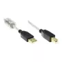 GoodConnections Καλώδιο USB 2.0 Υψηλής Ποιότητας με Πυρήνα Ferrite και Επαφές Χρυσού, Διαφανές, 3 m (2510-3TQ)