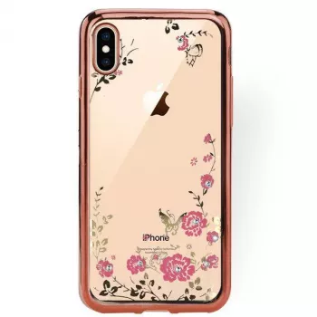 GreenGo Apple iPhone XS Max πίσω θήκη Flower Rose Gold
